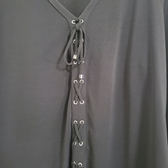 I.N.C. International Concepts Black lace-up blouse, Size XL - Picture 7 of 7